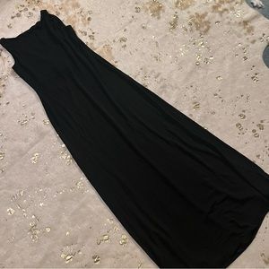 Lauren Ralph Lauren M Womens Maxi Dress Black Y2K Criss Cross Back Casual